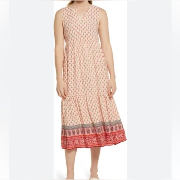 Beach Lunch Lounge Paisley Sleeveless Maxi Dress Lightweight Viscose Size Small - Picture 1 of 8